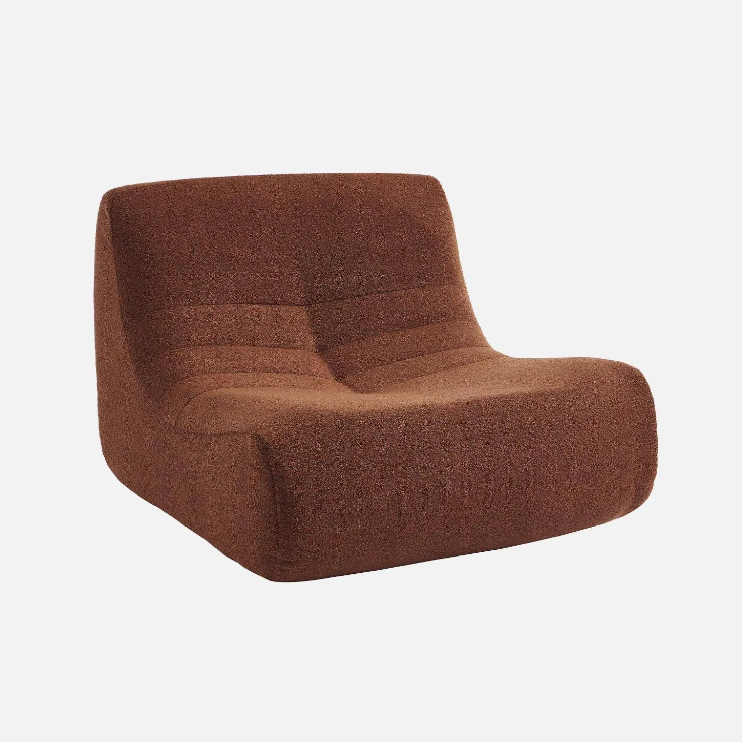 Sofá modular em boucle texturizado de 3 lugares