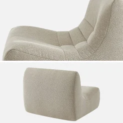 Sofá modular em boucle texturizado de 3 lugares