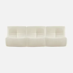Sofá modular em boucle texturizado de 3 lugares