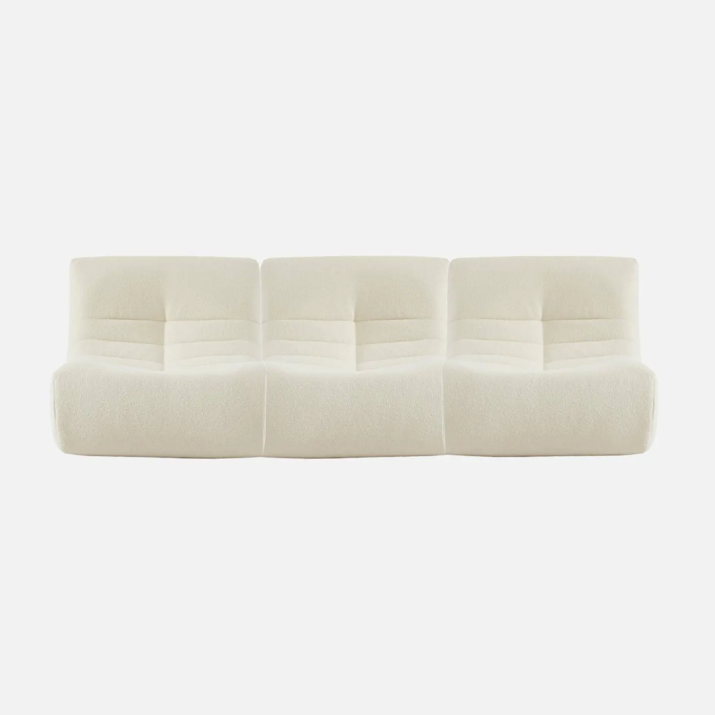 Sofá modular em boucle texturizado de 3 lugares