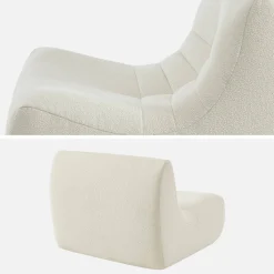 Sofá modular em boucle texturizado de 3 lugares