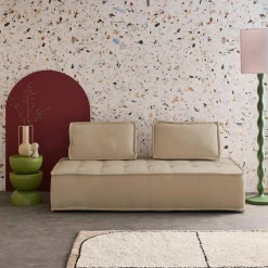 Sofá modular em tecido alcochoado, 2 lugares