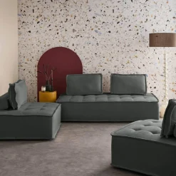 Sofá modular em tecido alcochoado, 4 lugares