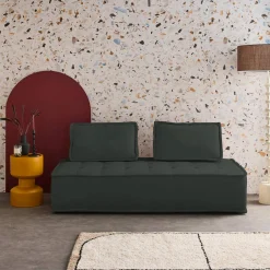 Sofá modular em tecido alcochoado, 2 lugares