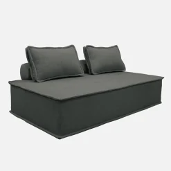 Sofá modular em tecido alcochoado, 2 lugares