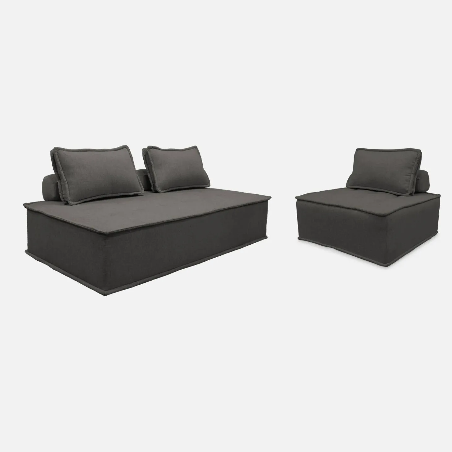 Sofá modular em tecido alcochoado, 3 lugares