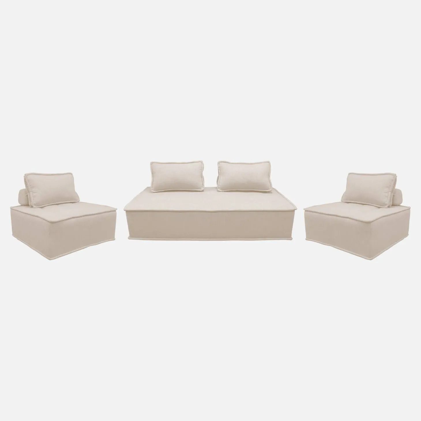 Sofá modular em tecido alcochoado, 4 lugares