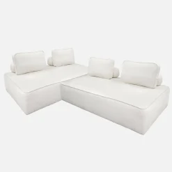 Sofá modular em tecido boucle de 4 lugares