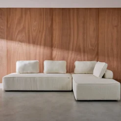 Sofá modular em tecido boucle de 4 lugares
