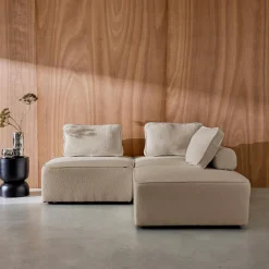 Sofá modular em tecido boucle de 3 lugares