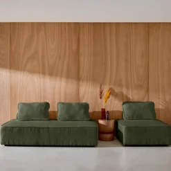 Sofá modular em tecido boucle de 3 lugares