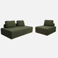 Sofá modular em tecido boucle de 3 lugares