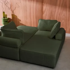 Sofá modular em tecido boucle de 4 lugares
