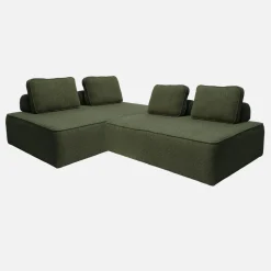 Sofá modular em tecido boucle de 4 lugares