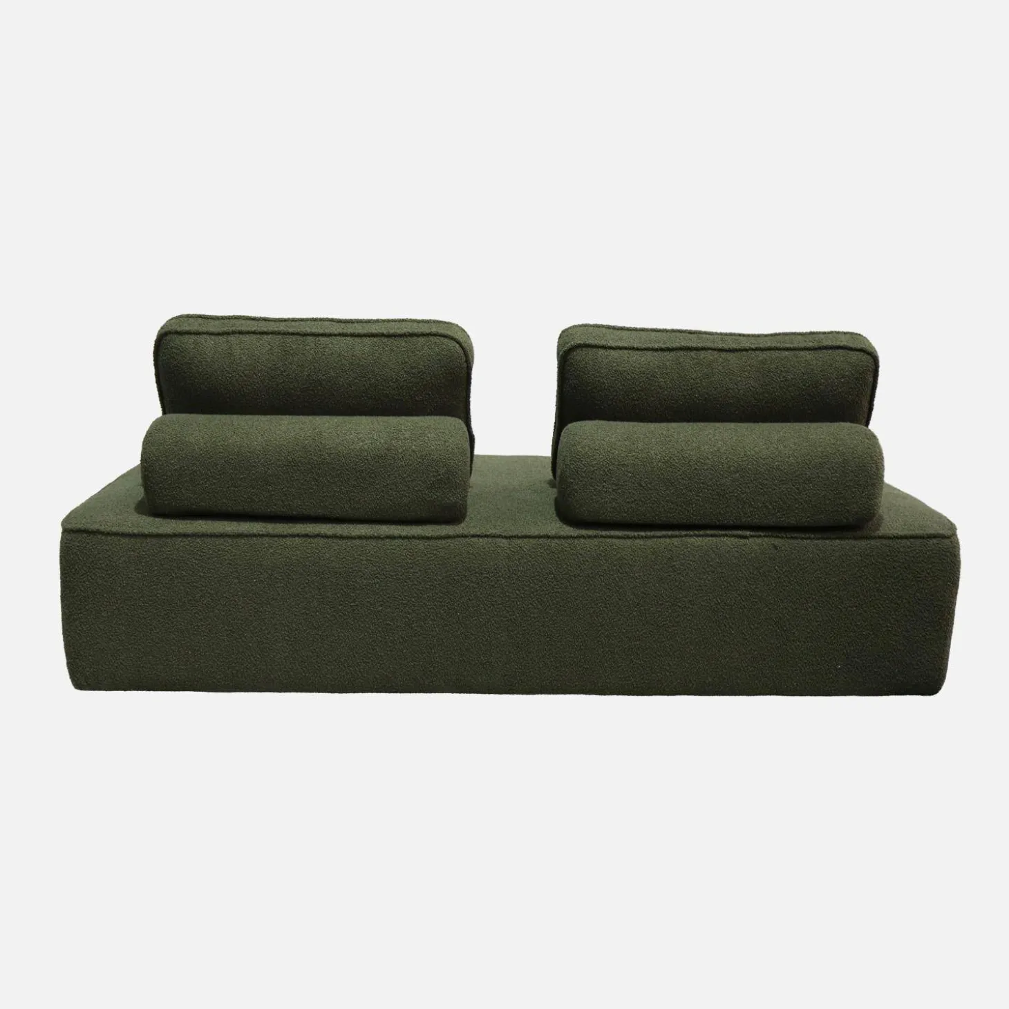 Sofá modular em tecido boucle de 4 lugares