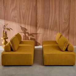 Sofá modular em tecido boucle de 4 lugares