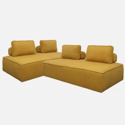Sofá modular em tecido boucle de 4 lugares
