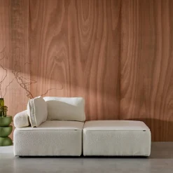 Sofá modular em tecido boucle de 2 lugares