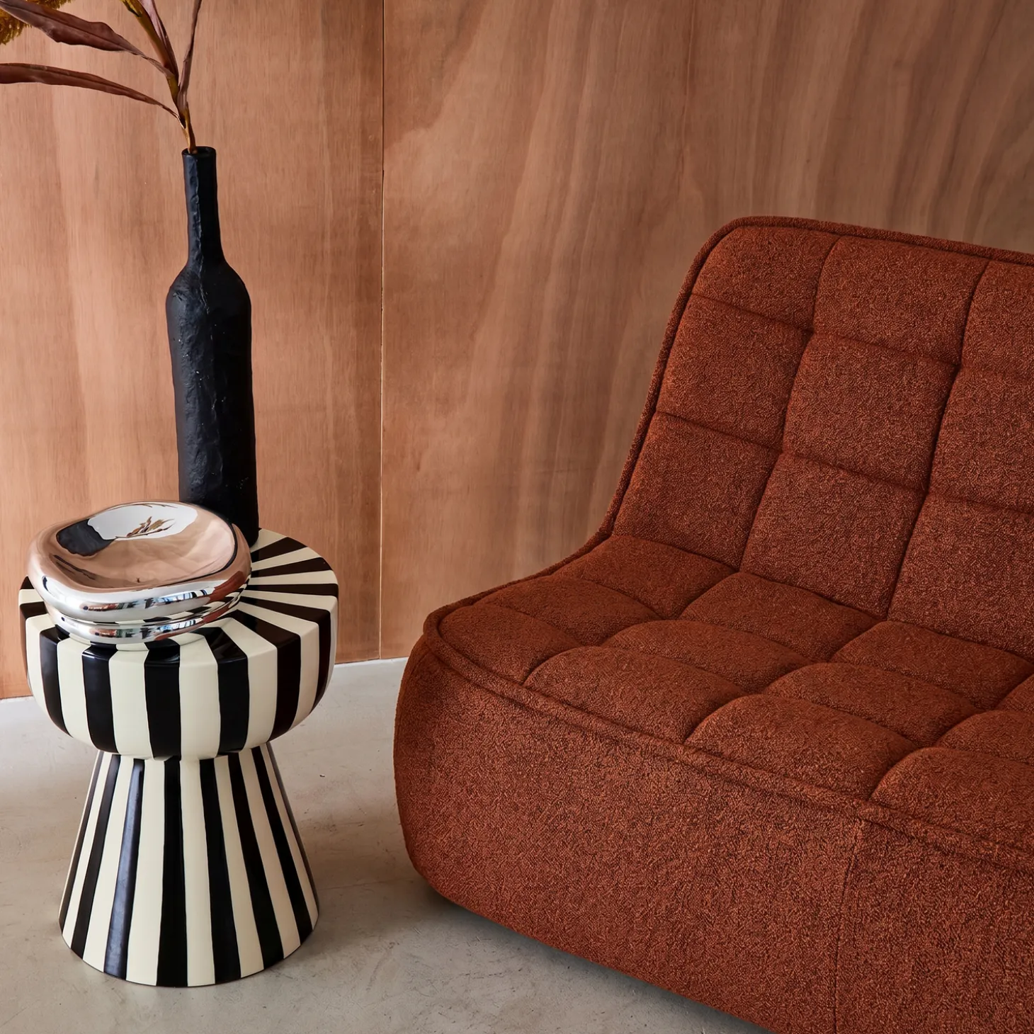 Sofá modular em tecido bouclé, 2 lugares