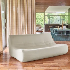 Sofá modular em tecido bouclé, 3 lugares