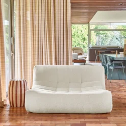 Sofá modular em tecido bouclé, 2 lugares
