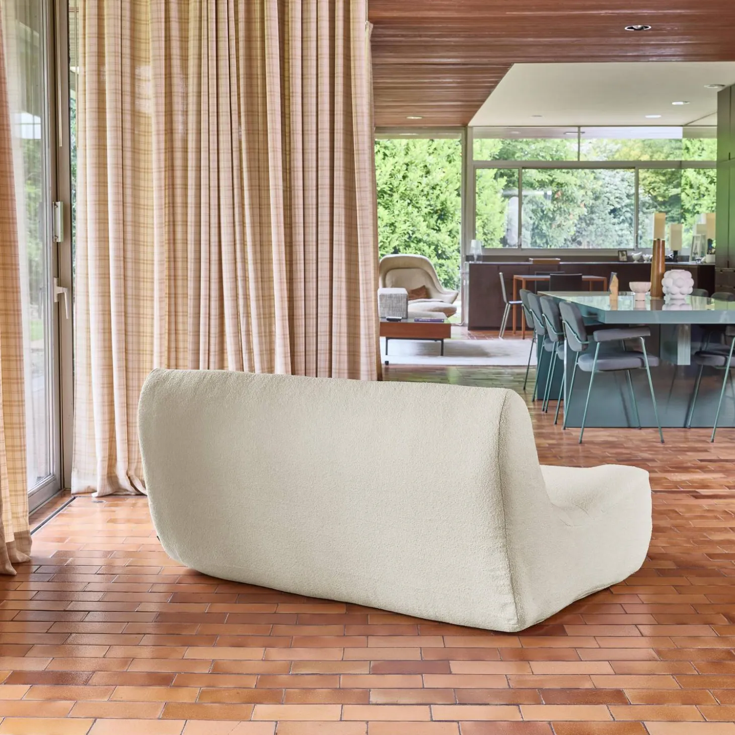 Sofá modular em tecido bouclé, 2 lugares