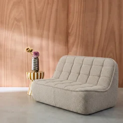 Sofá modular em tecido bouclé, 2 lugares