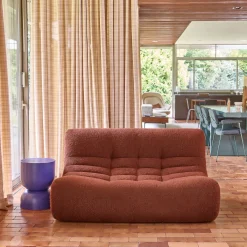 Sofá modular em tecido bouclé, 2 lugares