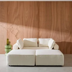 Sofá modular em tecido bouclé, 3 lugares