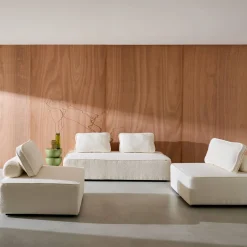 Sofá modular em tecido bouclé, 3 lugares