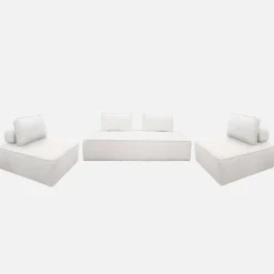 Sofá modular em tecido bouclé, 3 lugares