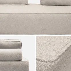 Sofá modular em tecido bouclé, 3 lugares