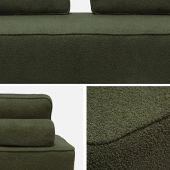 Sofá modular em tecido bouclé, 2 lugares