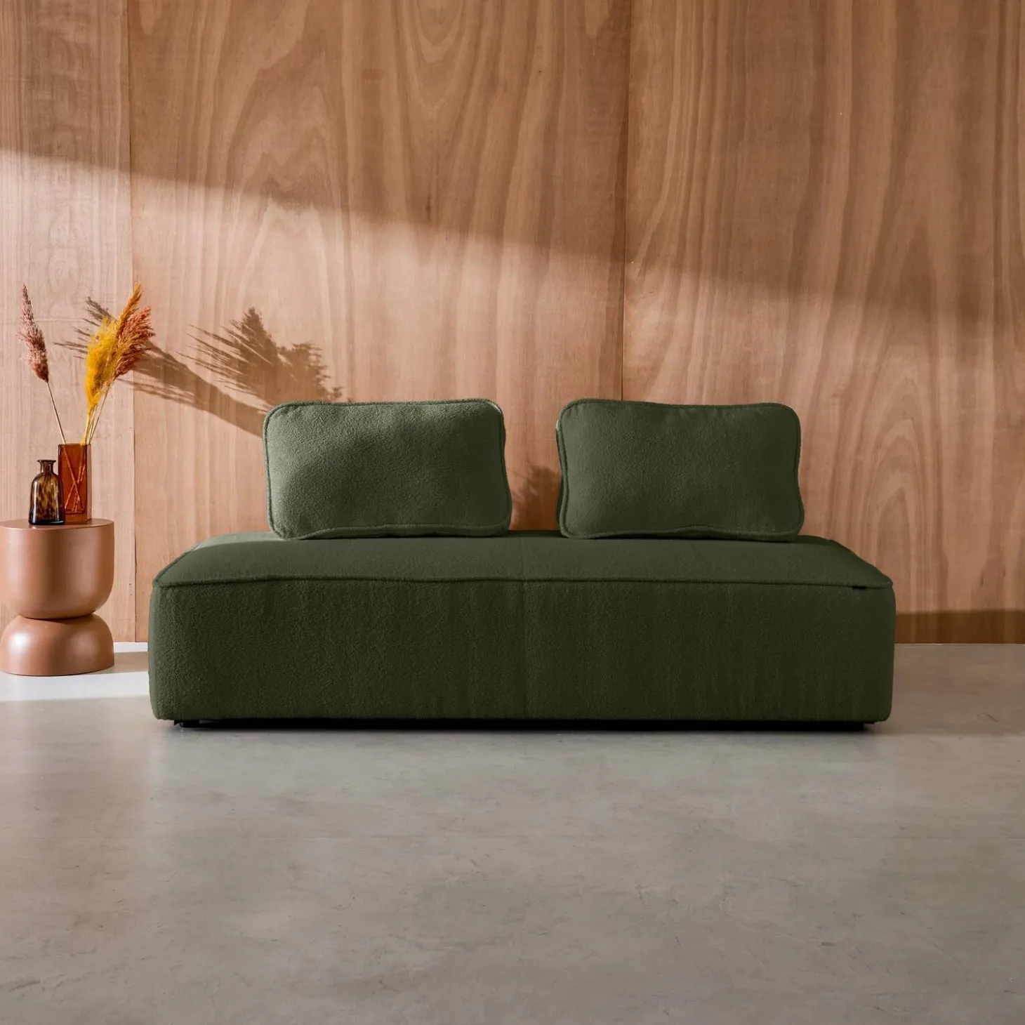 Sofá modular em tecido bouclé, 2 lugares