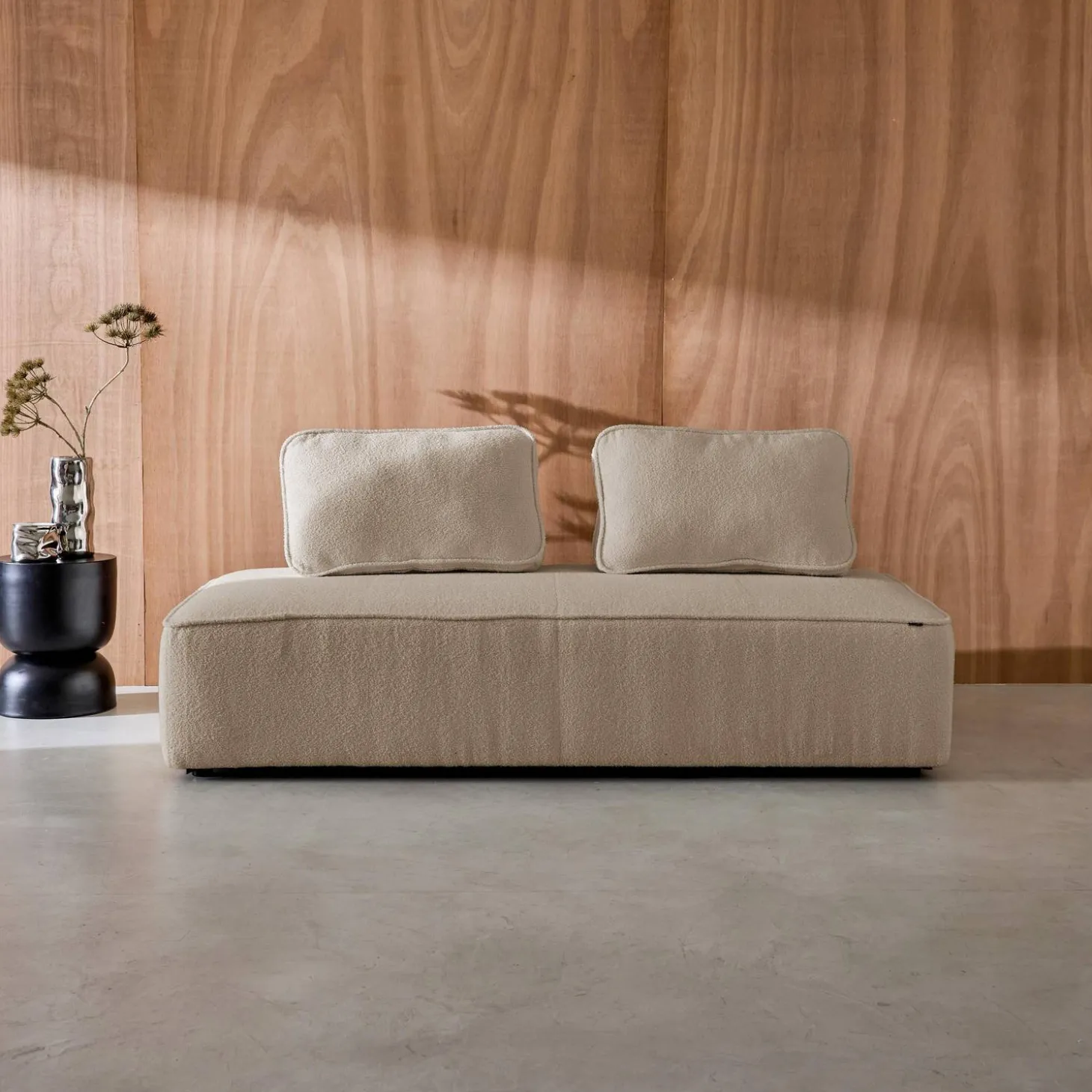 Sofá modular em tecido bouclé, 2 lugares
