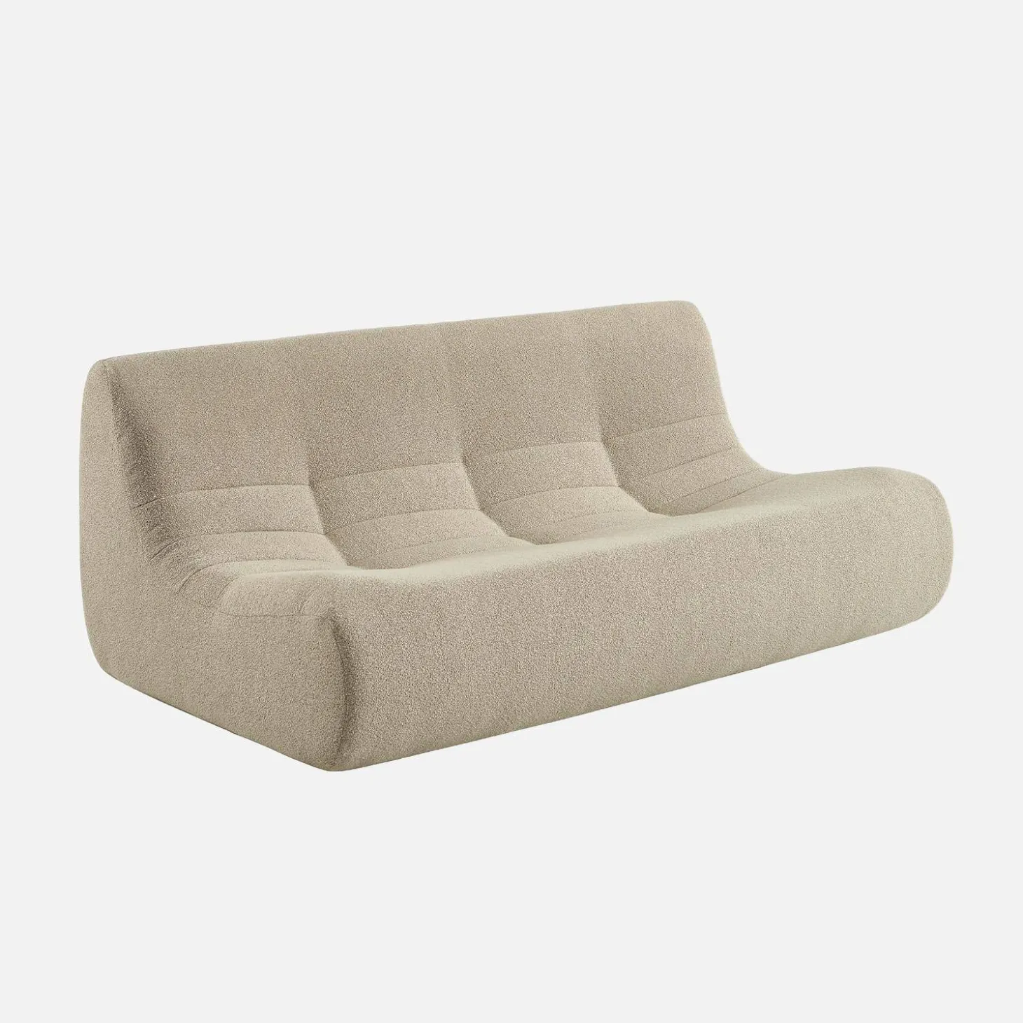 Sofá modular em tecido bouclé, 3 lugares