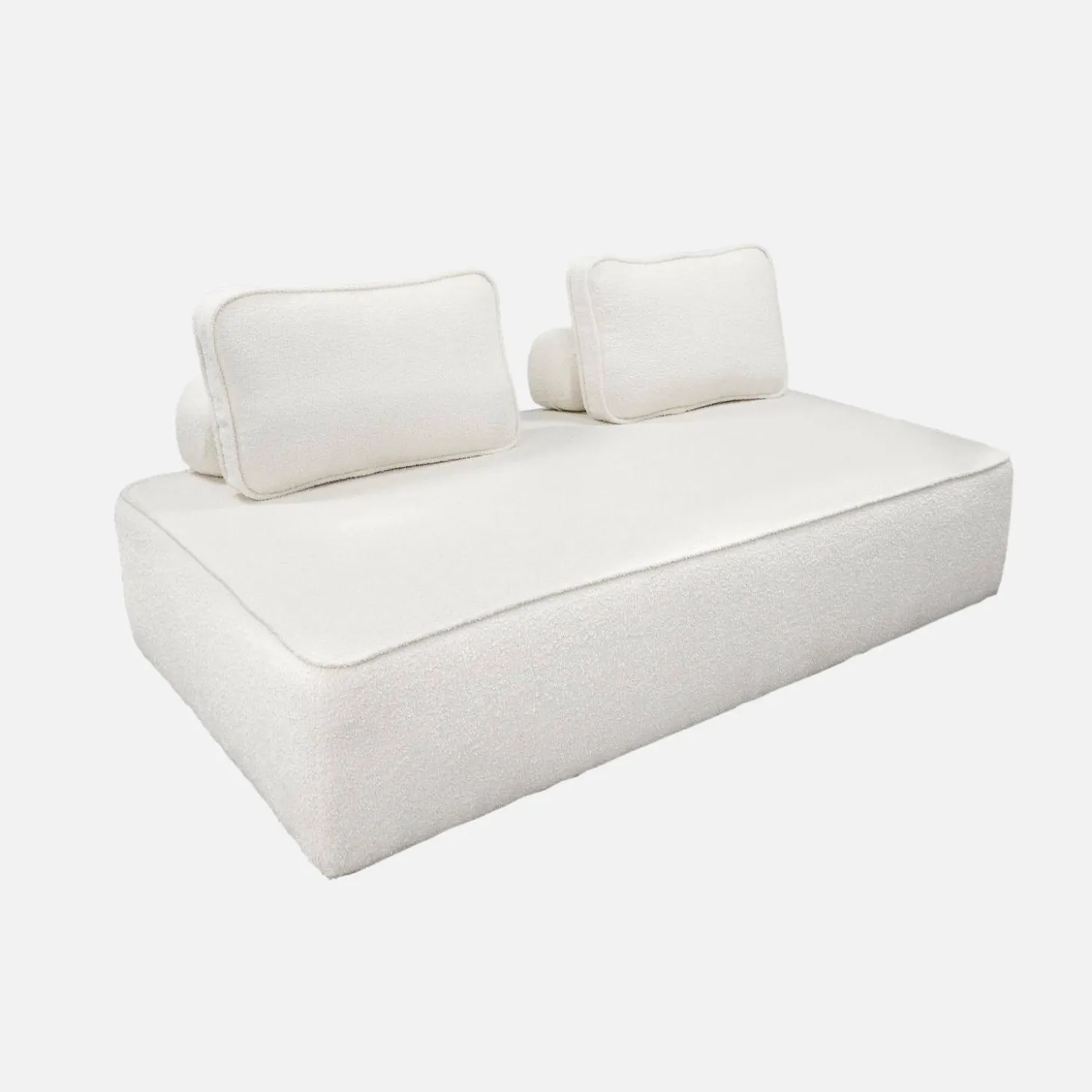 Sofá modular em tecido bouclé, 2 lugares