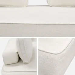 Sofá modular em tecido bouclé, 2 lugares