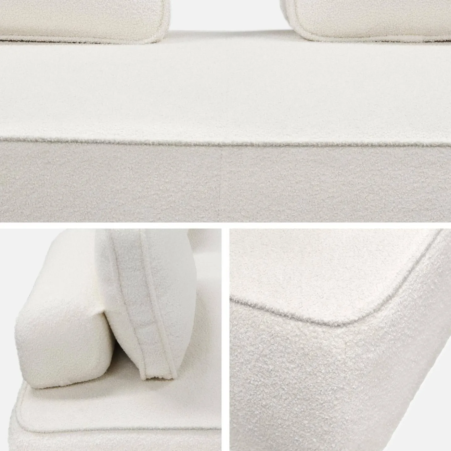 Sofá modular em tecido bouclé, 2 lugares