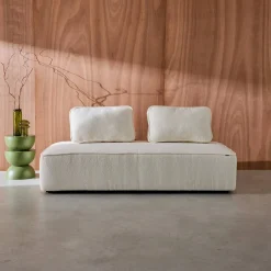 Sofá modular em tecido bouclé, 2 lugares