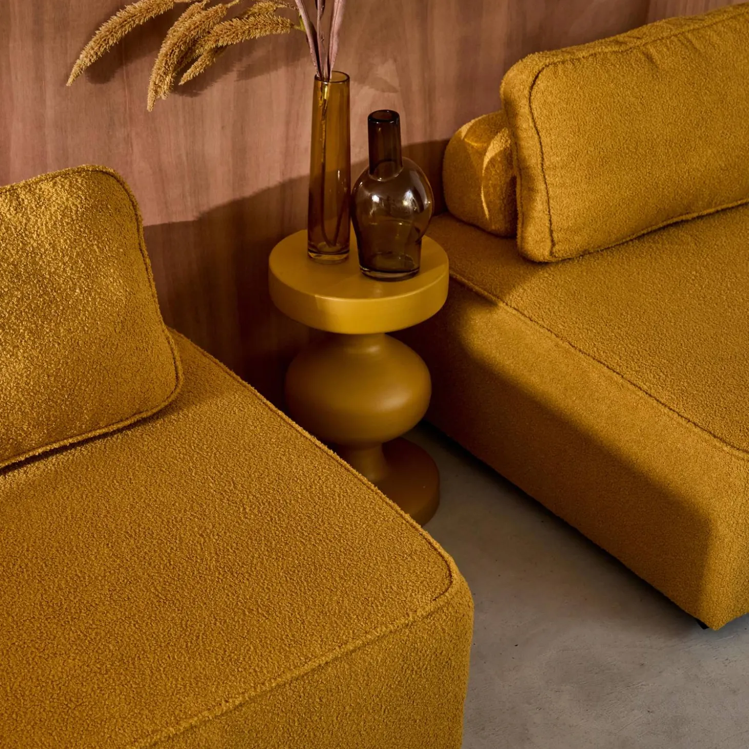 Sofá modular em tecido bouclé, 3 lugares