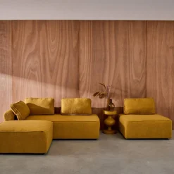 Sofá modular em tecido bouclé, 3 lugares