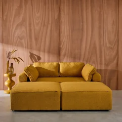 Sofá modular em tecido bouclé, 3 lugares