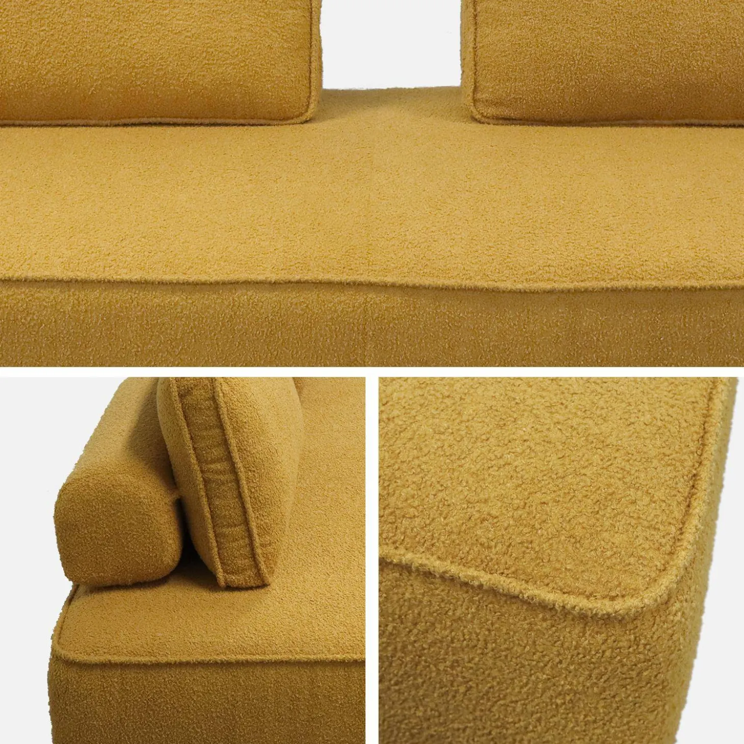 Sofá modular em tecido bouclé, 3 lugares