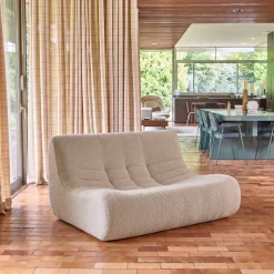 Sofá modular em tecido bouclé, 2 lugares