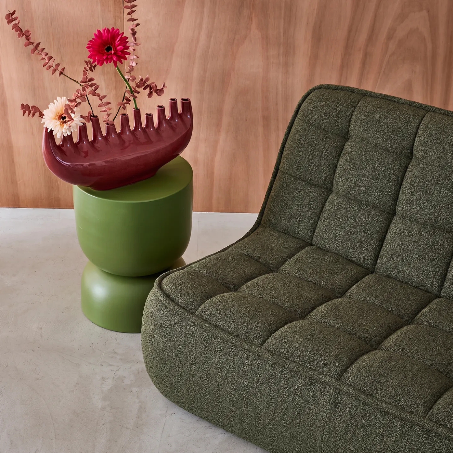 Sofá modular em tecido bouclé, 2 lugares