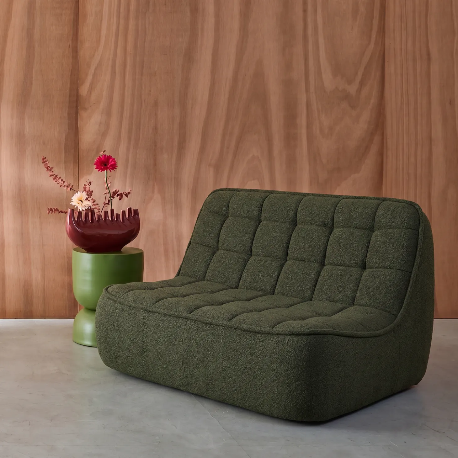 Sofá modular em tecido bouclé, 2 lugares