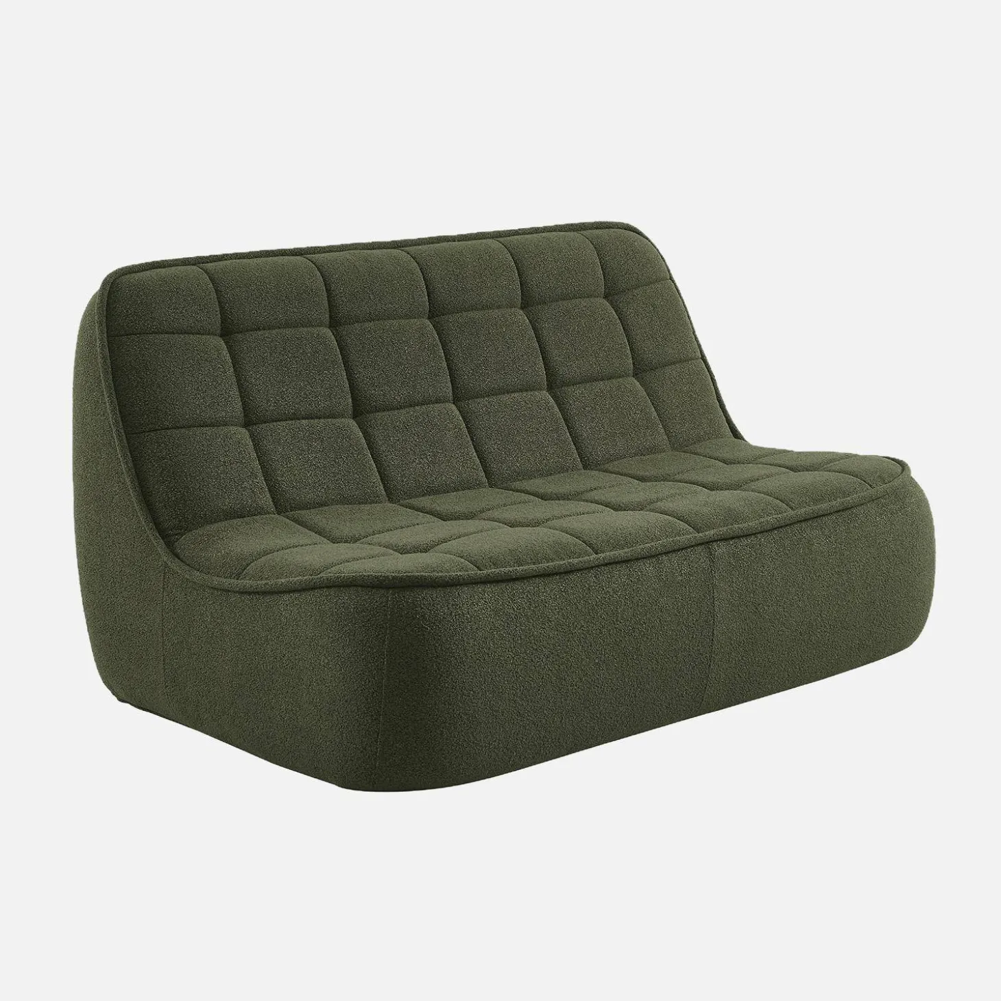 Sofá modular em tecido bouclé, 2 lugares