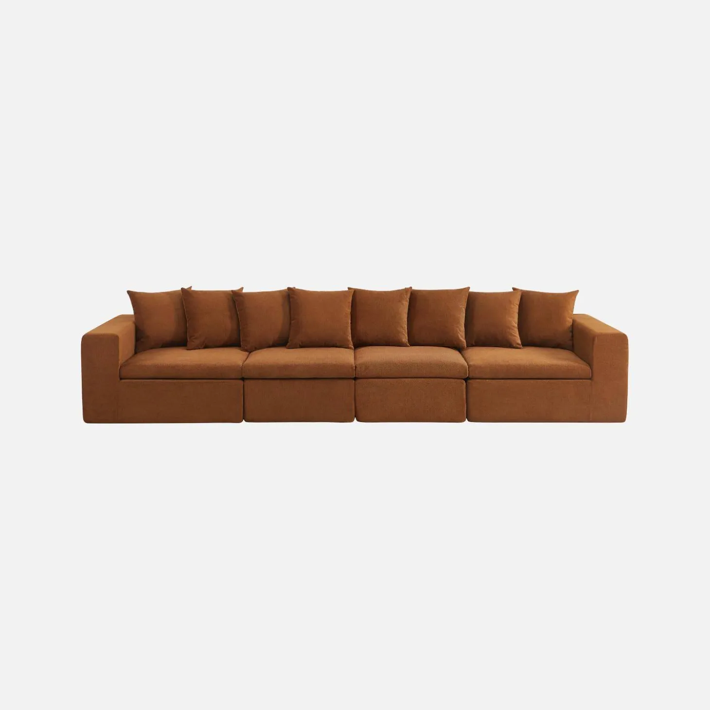 Sofá modular em tecido chenille, 4 lugares