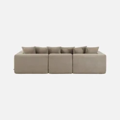 Sofá modular em tecido chenille, 3 lugares